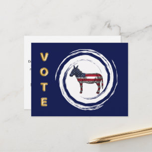 Valet Guld Vote Patriotic Donkey Vykort