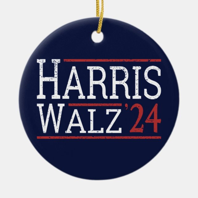 valet Harris Walz 2024 I Julgransprydnad Keramik (Framsidan)