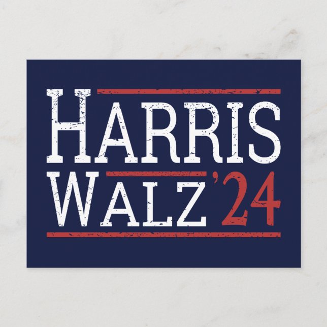 valet Harris Walz 2024 I Vykort (Framsida)