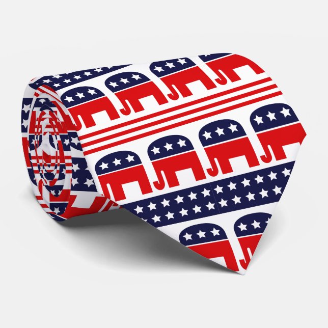 Valet i USA: Röda blå flagga Slips (Rullad)