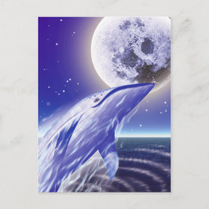 Valet och måne vykort