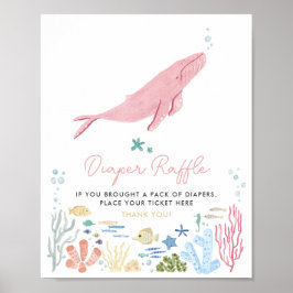Valet under Sea Baby Shower Diaper Raffle Sign Poster