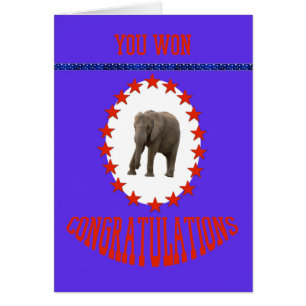 Valet Win Grattiss med Elephant Hälsningskort
