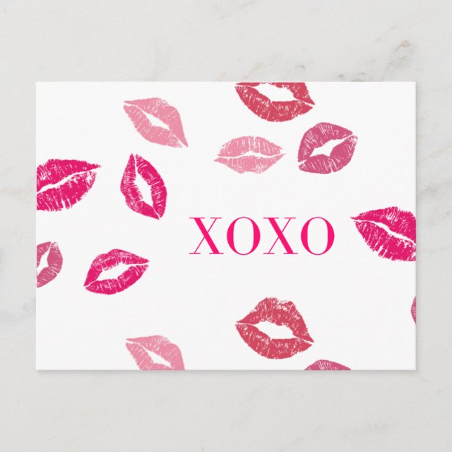Valetines Day Card "XOXO" Vykort (Framsida)