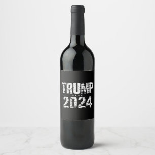 Valets Behålla Amerika, Underbar trend 2024 Vinflaska Etikett