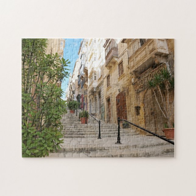 Valetta Streetscape Malta. Pussel (Horisontell)