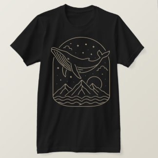 Valfångst och nattlig minimikonst t shirt