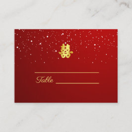 Välfärd dubbla av röd kinesisk bröllop-snöflake placeringskort