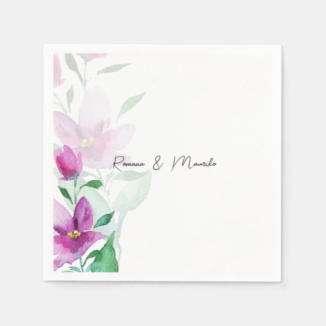 Vålfärgsblommor är unika pappersservett (Framsidan)