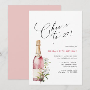 Valfri ålder Cheers Rosa Champagne eller Vin Bir Inbjudningar