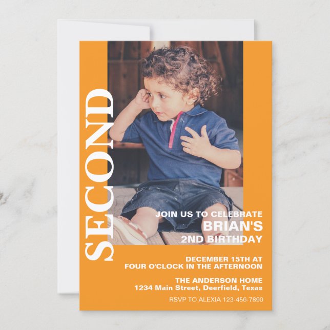 Valfri ålder Födelsedagsfest inbjudan med foto (Framsida)