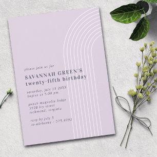 Valfri ålder Pastel Lavender Lila Simple Birthda Inbjudningar