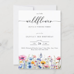 Valfri ålder Wildblomma Birthday Inbjudningar