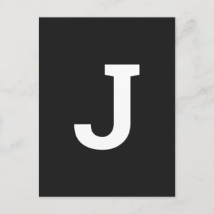Valfri Brev Black Modern Snyggt Alphabet Initial Vykort