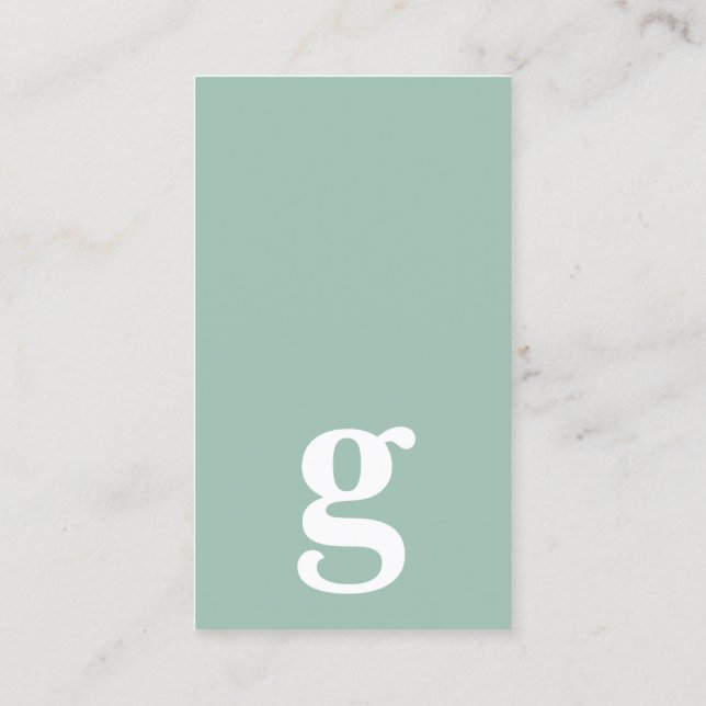 Valfri brev, enkel grönt av lyxakaka visitkort (Baksida)