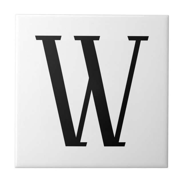 Valfri Brev | Svartvit eller DIY Färg Kakelplatta (Framsidan)