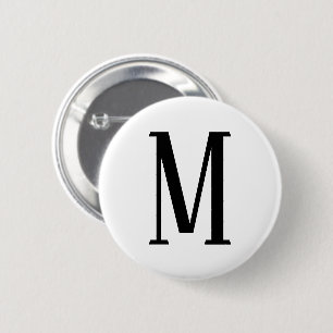 Valfri Brev Svartvit eller DIY Färg Knapp