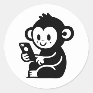 Valfri Färg-apa Mobil Runt Klistermärke