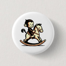 Valfri Färg-apa på Rocking Horse Knapp
