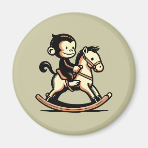 Valfri Färg-apa på Rocking Horse Magnet