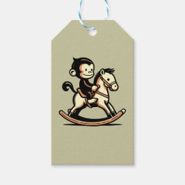 Valfri Färg-apa på Rocking Horse Presentetikett