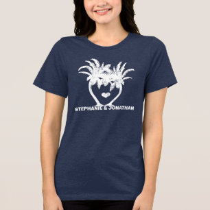 Valfri Färg-Beach-bröllop vid Träd vid Handflatan T Shirt