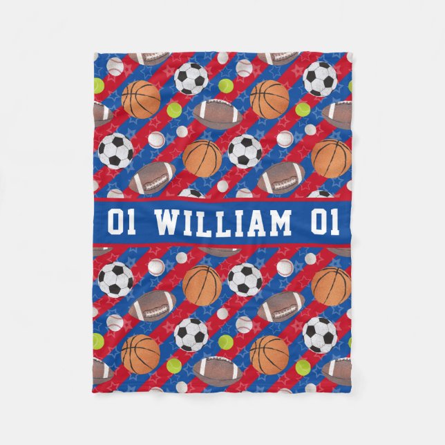 Valfri Färg-Boll-sport Fleecefilt (Framsidan)