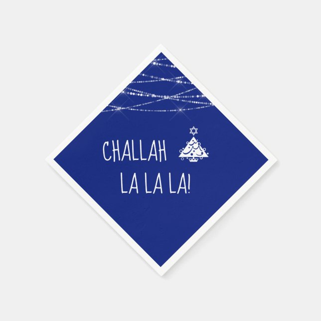 Valfri Färg Chrismukah Träd Cute Challah La La La Pappersservett (Hörn)