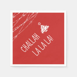 Valfri Färg Chrismukah Träd Cute Challah La La La Pappersservett