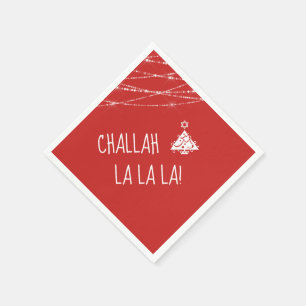 Valfri Färg Chrismukah Träd Cute Challah La La La Pappersservett