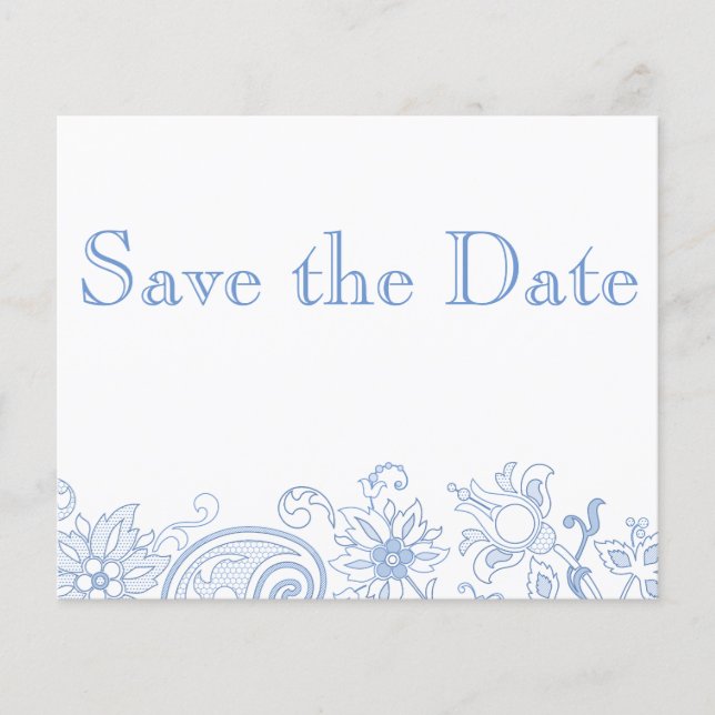 Valfri Färg Flowers & Foliage Bröllop spara datum (Framsida)