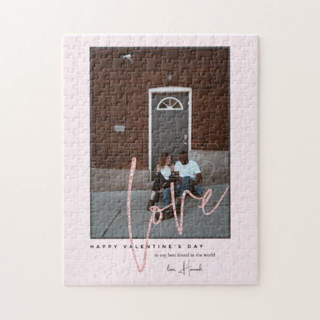 Valfri Färg | Grattis på Alla hjärtans dag Foto Pussel (Vertikal)