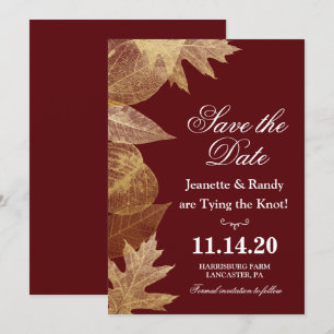 VALFRI FÄRG - Höstbröllop Save the Date Inbjudan