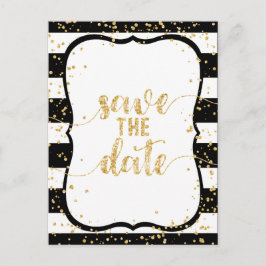 Valfri Färg Rand och Guld Bröllop spara datum Meddelande Vykort