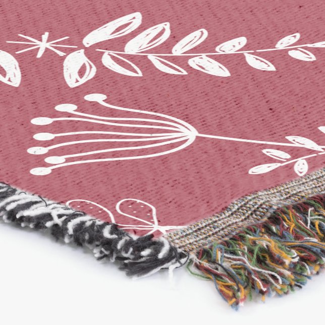 Valfri Färg Rustic Helgdag Folk Art Blommigt Garla Filt (Hörn)