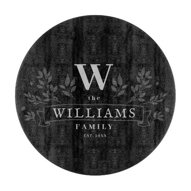 Valfri Färg | Rustik Family Namn Monogram (Framsidan)