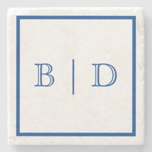 Valfri Färg - två Brev monogramstenar Underlägg