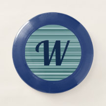 Valfri monogram Blue Stripe Frisbee