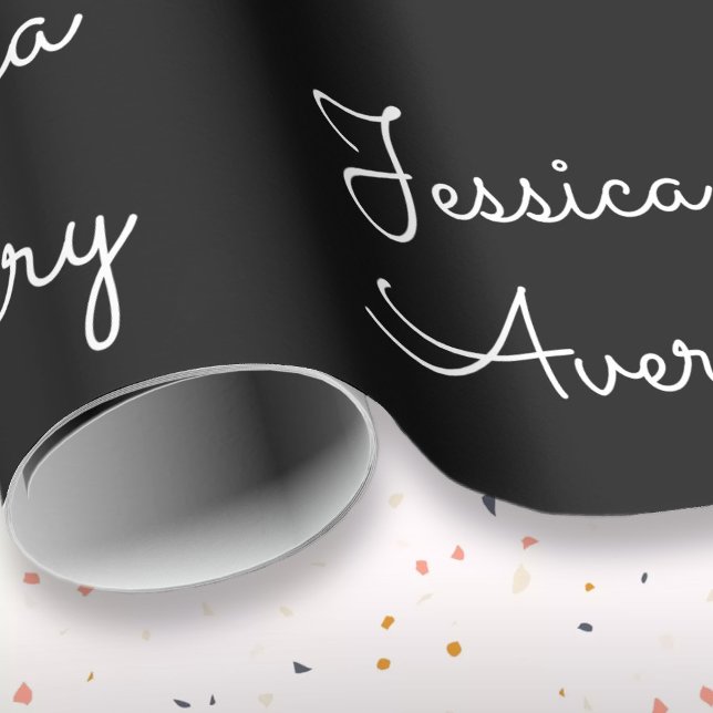 Valfri Namn | Coola Redigerbart vitt skript på sva Presentpapper (Skapare uppladdad)