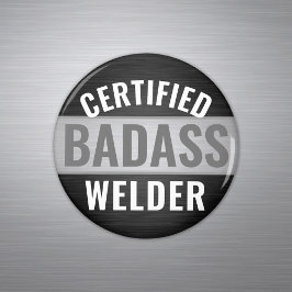 Valfri text, svart och vit Auktoriserad, Badass We Magnet