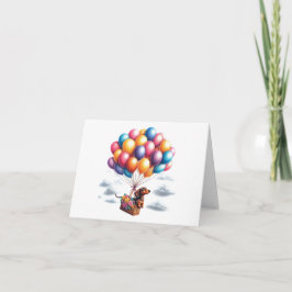 Valfri Tillfälle Dachshund Varm Luft Ballong Kort