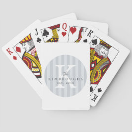 Valfria färger Randig Cirkel Familj Monogram Casinokort