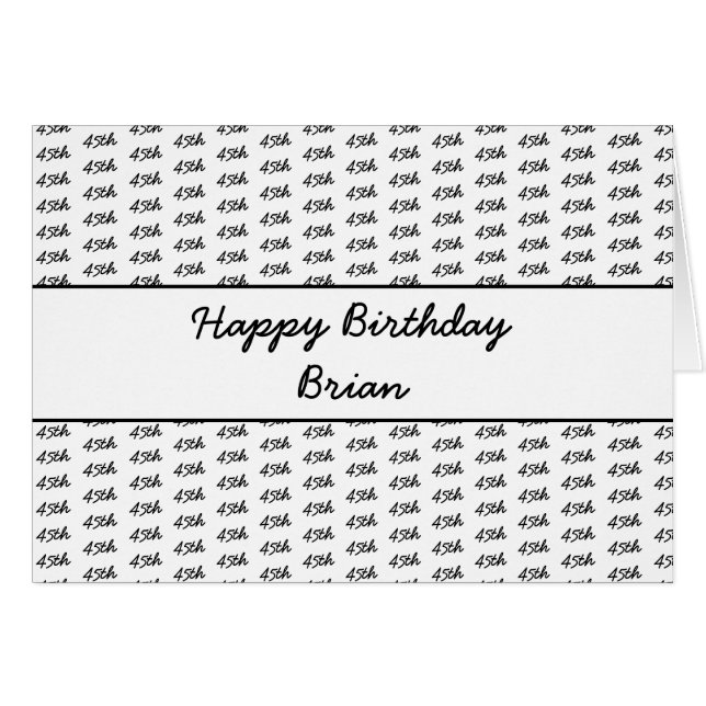 Valfritt åldersnummer Mönster - Guld/vitt Anpassni Hälsningskort (Framsidan Horizontal)