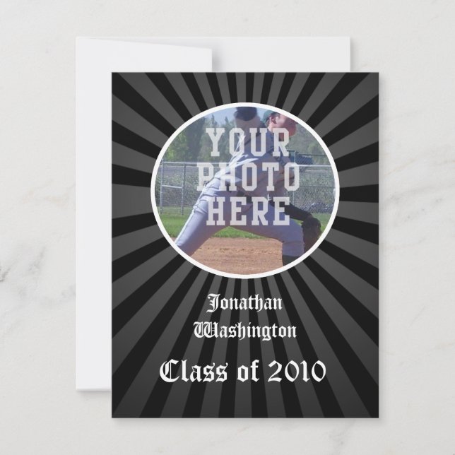 Valfritt år~ Black Spotlight Studenten Inbjudningar (Framsida)