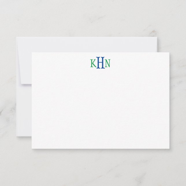 Valfritt Färg - enkelt monogramkort Tack Kort (Framsida)