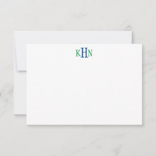 Valfritt Färg - enkelt monogramkort Tack Kort