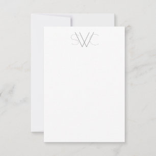 Valfritt Färg - modernt monogramkort Tack Kort