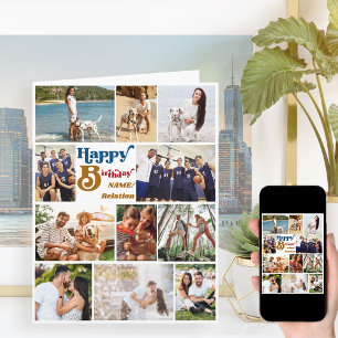 Valfritt fotopatset 12 Bild Big Birthday Card Kort