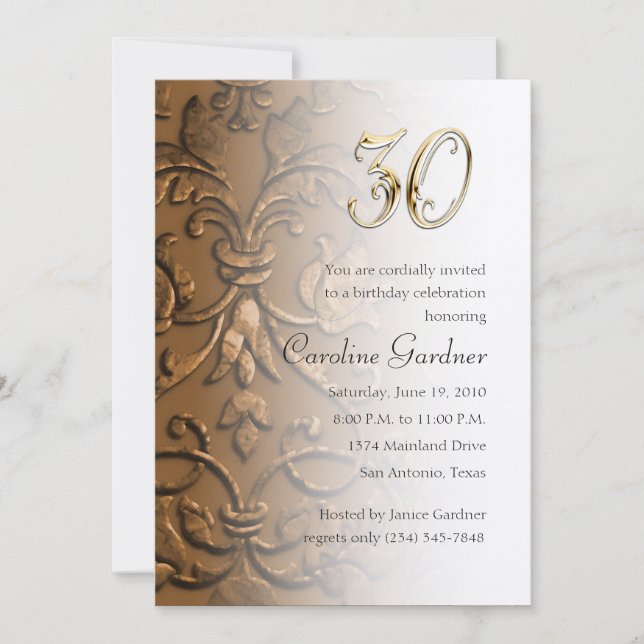 Valfritt nummer på födelsedagsinbjudan inbjudningar (Framsida)