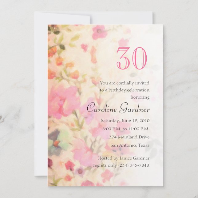 Valfritt nummer på födelsedagsinbjudan inbjudningar (Framsida)